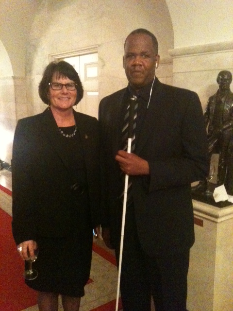 Julie Fodor with Kareem Dale, Office of Public Engagement, at the White House