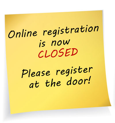 Online registration is closed, register at the door