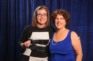 Award recipient Emily Johnson with AUCD Board President Leslie Cohen