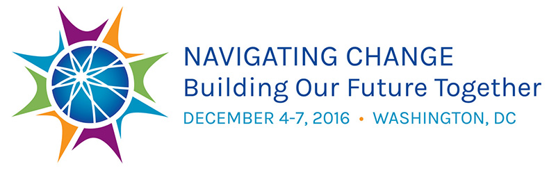 conference logo: navigating change building our future together