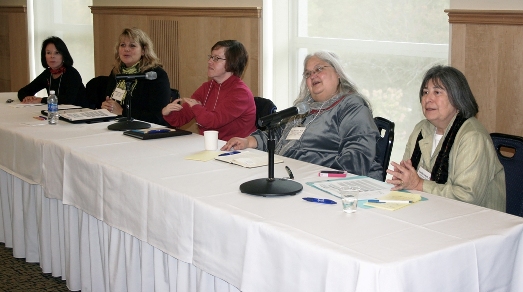 Disability as Diversity panel, left to right: Elizabeth DePoy, Julie B. Kessler, Ann Keefer, Tina Passman and Lu Zeph