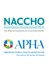 NACCHO Logo image and APHA Logo image