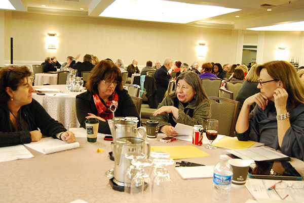 Photo of participants during small group discussion.