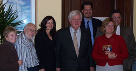 SLN attendees with Senator Kennedy photo