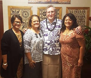 Andy met with President Rosevonne Pato and Vice President Lina Scanlan and Tafaimamao Lefu Tua Tupuola, UCEDD Director at American Samoa Community College.