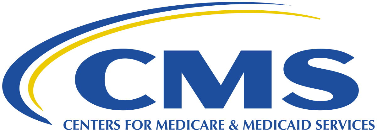 logo for Centers for Medicare and Medicaid Services, blue and yellow
