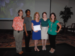 From left to right: Samantha Weaver (Nursing), Dewana Carter (Social Work), Heather Sutphen (Nutrition), Katie Kines (Nutrition), and Sarah Clark (Social Work). Unavailable for the photo was Heather Bosco (RT). 