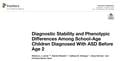 Diagnostic Stability and Phenotypic Differences Among School-Age Children Diagnosed With ASD Before Age 2