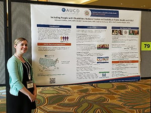 Picture of NCDPH's poster presentation with Sara Lyons from NACCHO, at NACCHO's annual conference in July 2019 in Orlando, FL