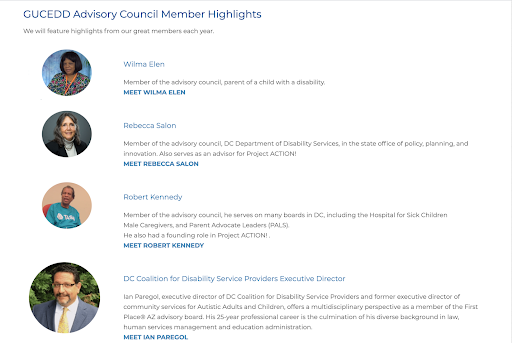 GUCEDD Advisory Council Members Highlights We will feature highlights from our great members each year. 