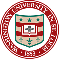 Image of a college flag text Washington University in St. Louis 1853