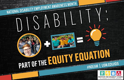 Mississippi Version of the National Disability Employment Awareness Month poster with theme Disability: Part of the Equity Equation