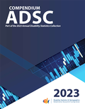 Cover of the Compendium ADSC 2023 featuring blue and white geometric shapes.
