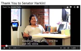 UCEDDs Take Part in a Thank You Video for Senator Harkin for his Dedication of People with Disabilities