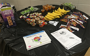 Snack table at NIFE AR Live Healthy event 