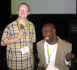 Geoffrey Mikol (AUCD family member) with Keith Jones (disability-rights activist and hip-hop artist from Boston, and co-star of Including Samuel)