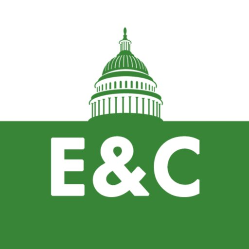 Green logo for House Committee on Energy and Commerce with congressional dome and E&C underneath