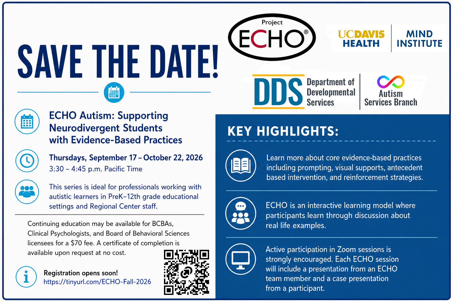 UC Davis MIND ECHO Autism: Supporting Neurodivergent Students with Evidence-Based Practices