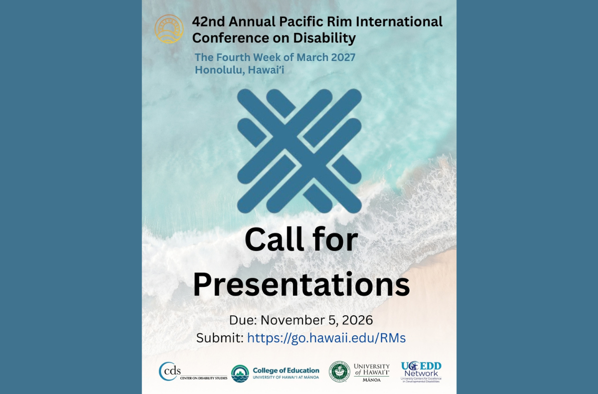 Call for Presentation Proposals 2027:  Pacific Rim International Conference on Disability