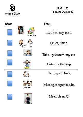 Figure 1. Original visual schedule for hearing screenings at Special Olympics South Dakota Summer Games.