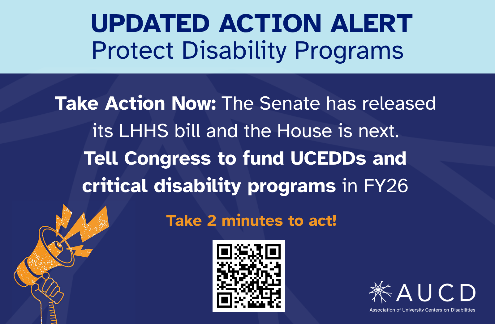 Updated Action Alert:Tell Congress to Protect UCEDDs, LENDs & IDDRCs in FY26 Budget!